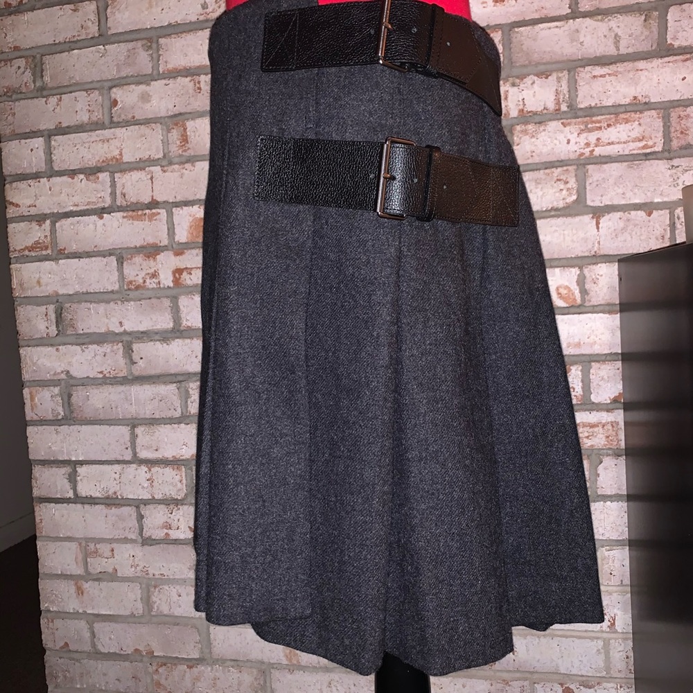Charcoal wool blend Burberry Brit wrap skirt